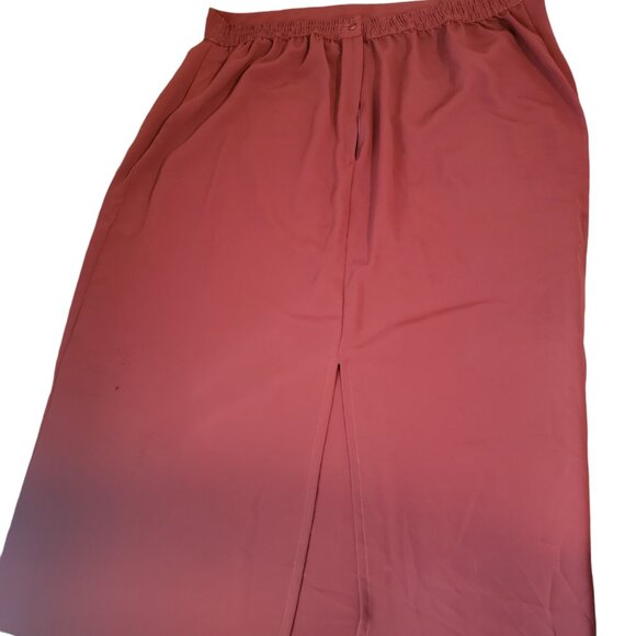 Rangoli Burgundy Wine Red Tea/Calf Length Straight Skirt - Picture 3 of 13